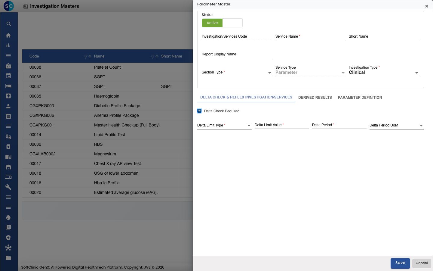 The delta check fields
