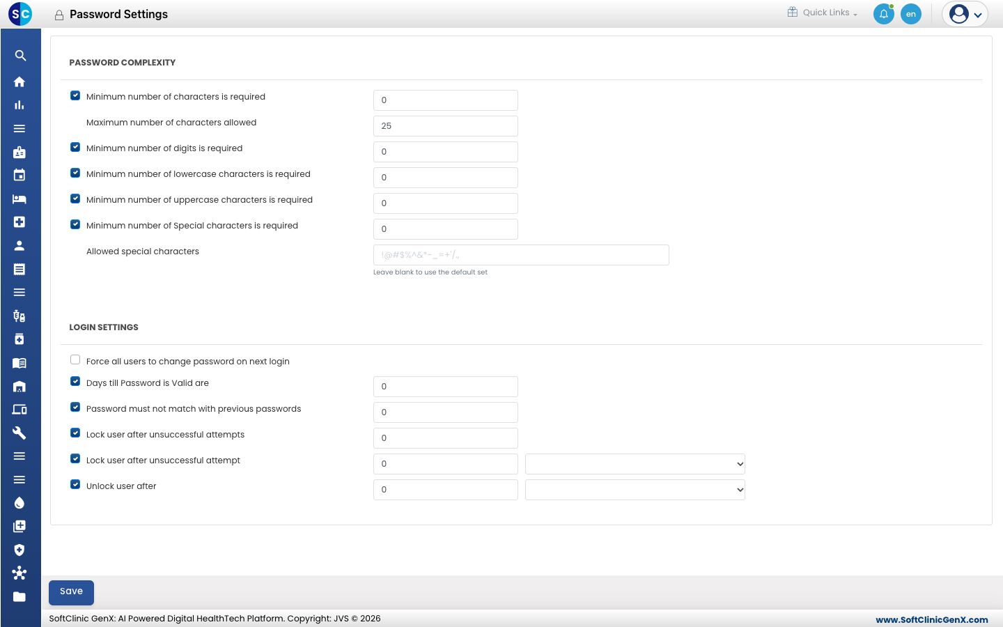 Password Settings