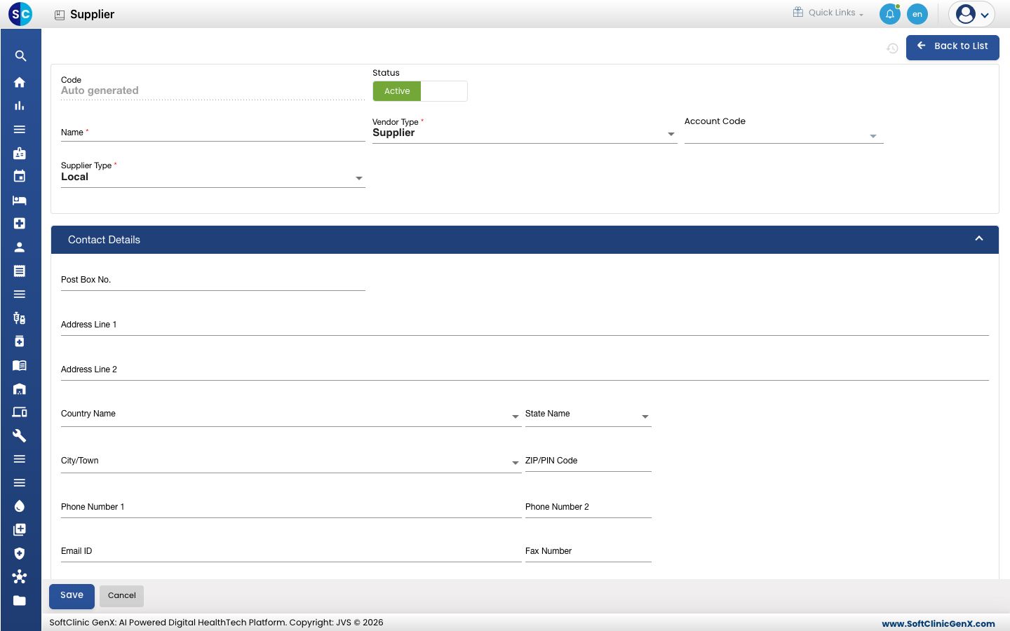 The Contact Details section