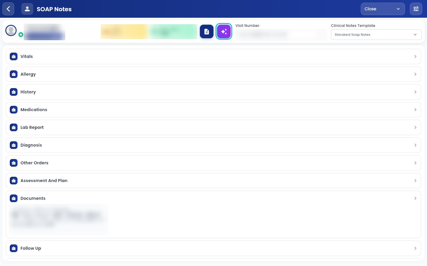 SOAP Notes in the provider app with the Smart Write button highlighted